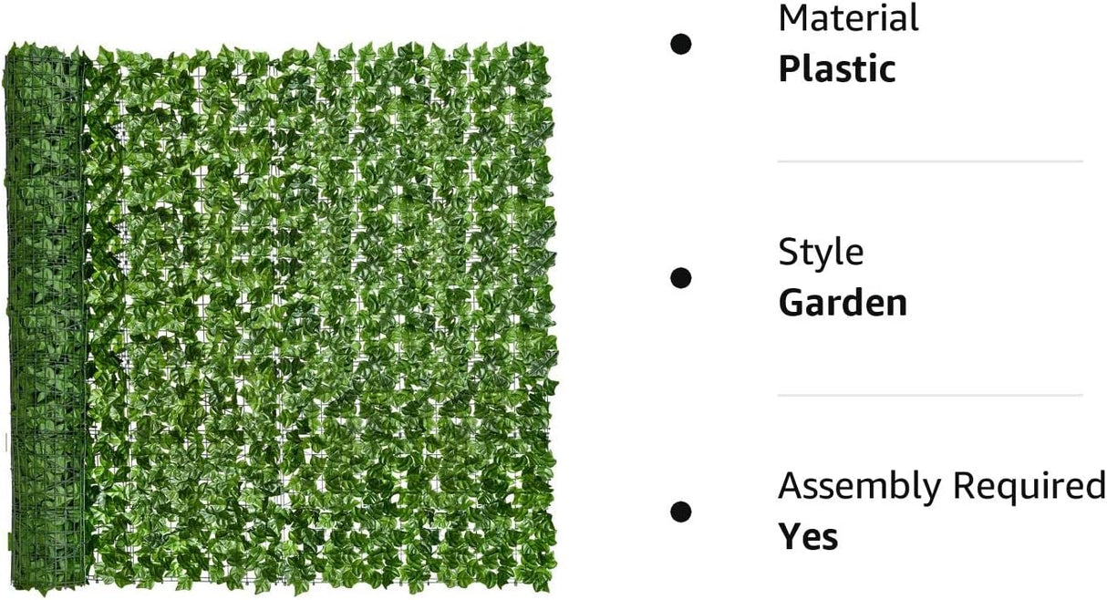 Artificial Ivy Privacy Fence Wall Screen, 1M X3M Hedges Fence and Faux Leaf Decoration for Outdoor Garden Decor