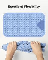 Bath Mat Non Slip with Foot Scrubber, Anti Slip Bath Mat for Tub, Rubber Shower Mat with Suction Cups and Drain Holes