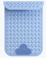 Bath Mat Non Slip with Foot Scrubber, Anti Slip Bath Mat for Tub, Rubber Shower Mat with Suction Cups and Drain Holes