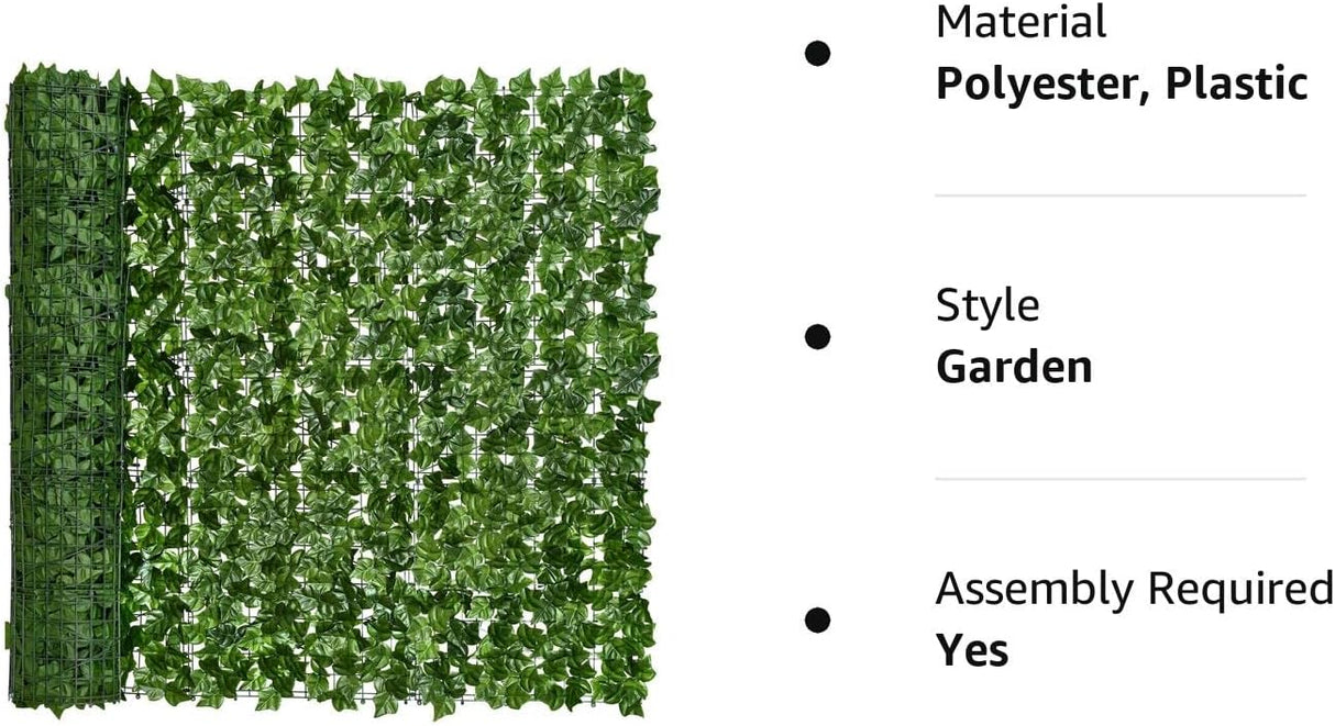 Artificial Ivy Privacy Fence Wall Screen, 1M X3M Hedges Fence and Faux Leaf Decoration for Outdoor Garden Decor