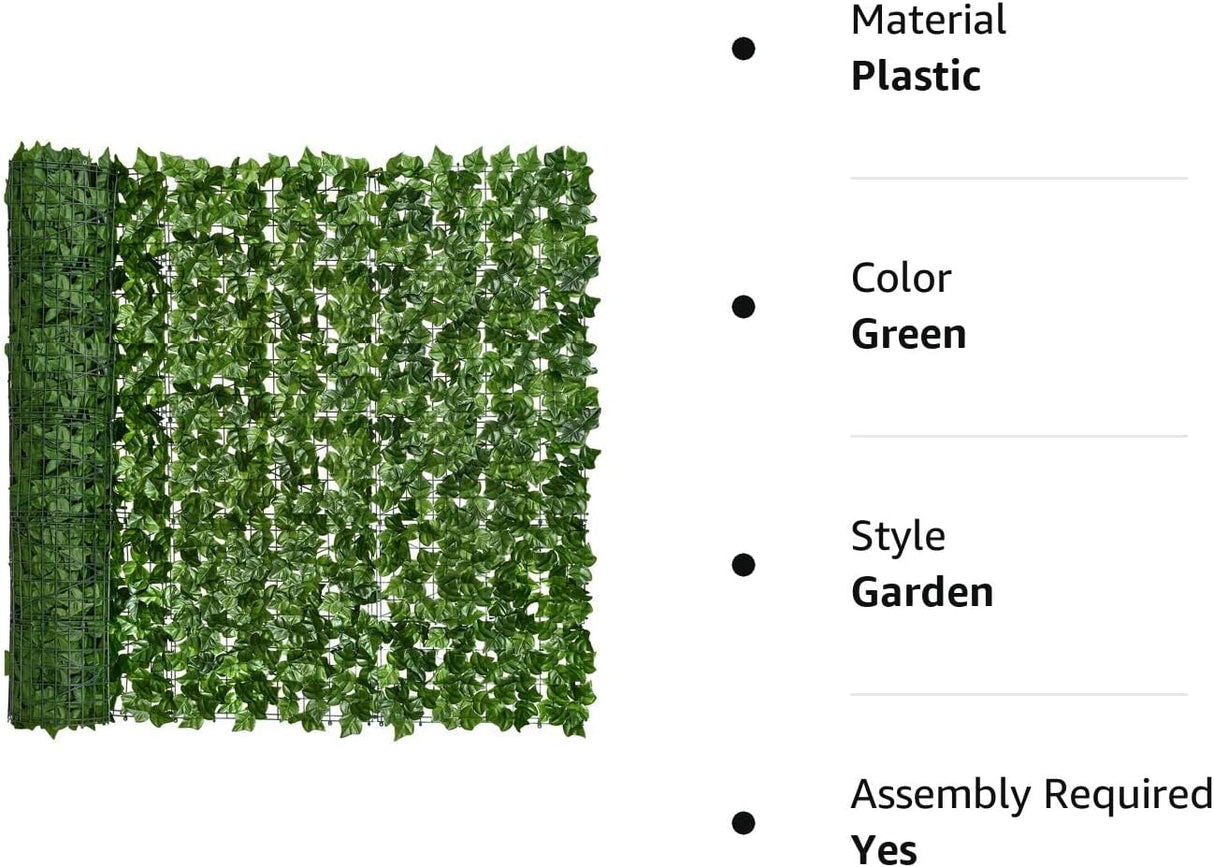 Artificial Ivy Privacy Fence Wall Screen, 1M X3M Hedges Fence and Faux Leaf Decoration for Outdoor Garden Decor