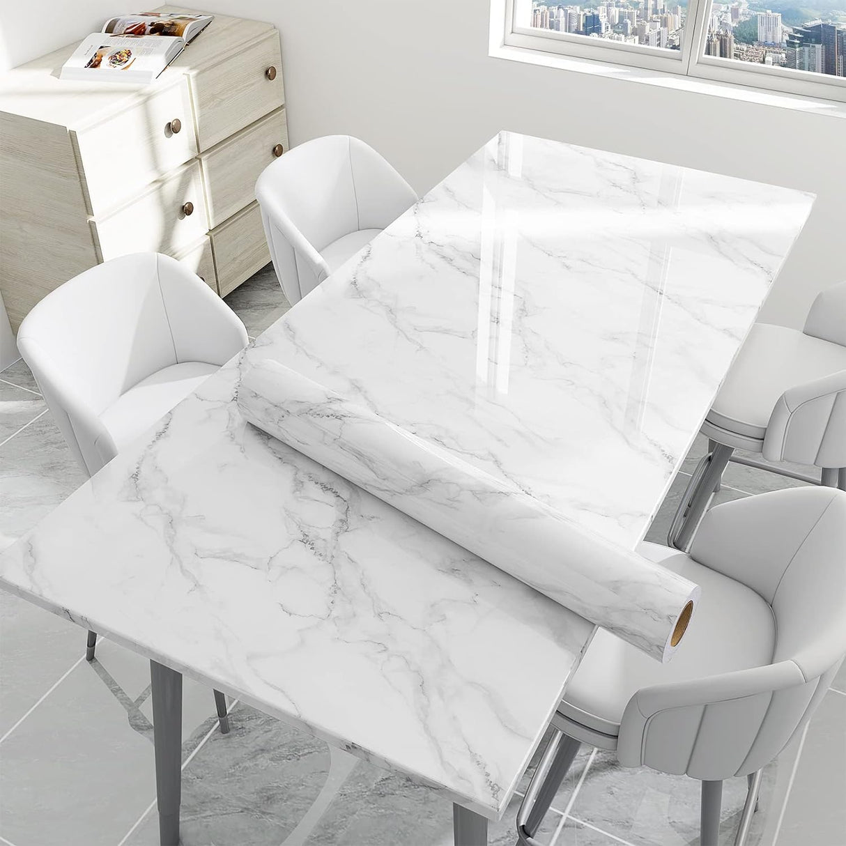 Marble Contact Paper Peel and Stick Wallpaper Contact Paper for Countertops 50*600cm