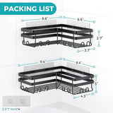 Shower Caddy, 3-Pack with Soap Holder, No Drilling Rustproof Shower Organizer with Save Space Hooks, Apartment Essentials for Bathroom