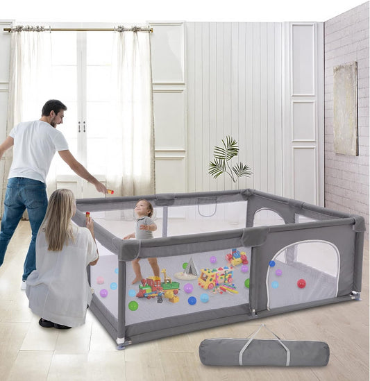 Large Baby Playpen, Playpen for Babies and Toddlers, Kids Safety Playard with Anti-Collision Foam