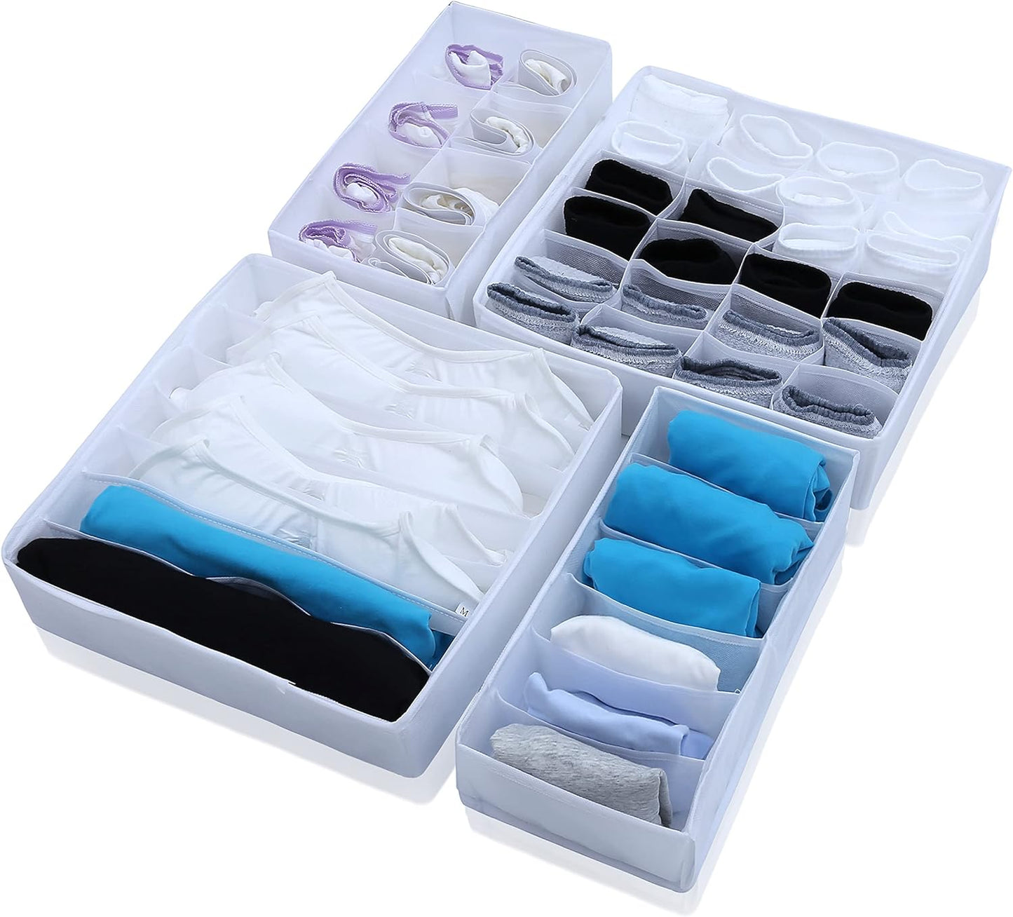 Closet Drawers Organizer Storage for Underwear, Bra, Socks and Clothes
