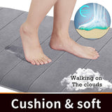 Memory Foam Soft Bath Mats - Non Slip Absorbent Bathroom Rugs