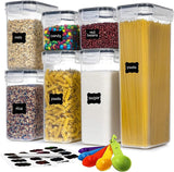 8 PACK Airtight Food Storage Containers With Lids, BPA Free Kitchen Storage Containers for Spaghetti, Pasta and More