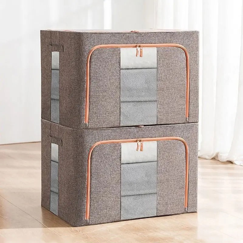 Foldable Storage Living Box Cloth Organizer With Steel Frame