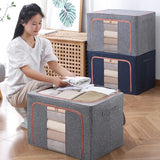 Foldable Storage Living Box Cloth Organizer With Steel Frame