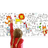 Art Wall Sticker Kids Gift Children Drawing Roll Color Filling Paper Scroll Children'S Drawing Scroll Blank Coloring Pages