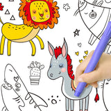 30*200cm Early Educational Kids Drawing Roll DIY Sticky Color Filling Paper Scroll