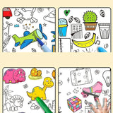 200cm Children Drawing Roll Nonrepeatable Pattern Kids Diy Coloring Paper Scroll