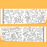 Art Wall Sticker Kids Gift Children Drawing Roll Color Filling Paper Scroll Children'S Drawing Scroll Blank Coloring Pages