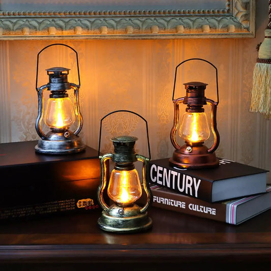 Retro Kerosene Lamp Vintage Rechargeable Solar LED Lantern Lawn Night Light for Home Garden Camping Decoration Christmas Light