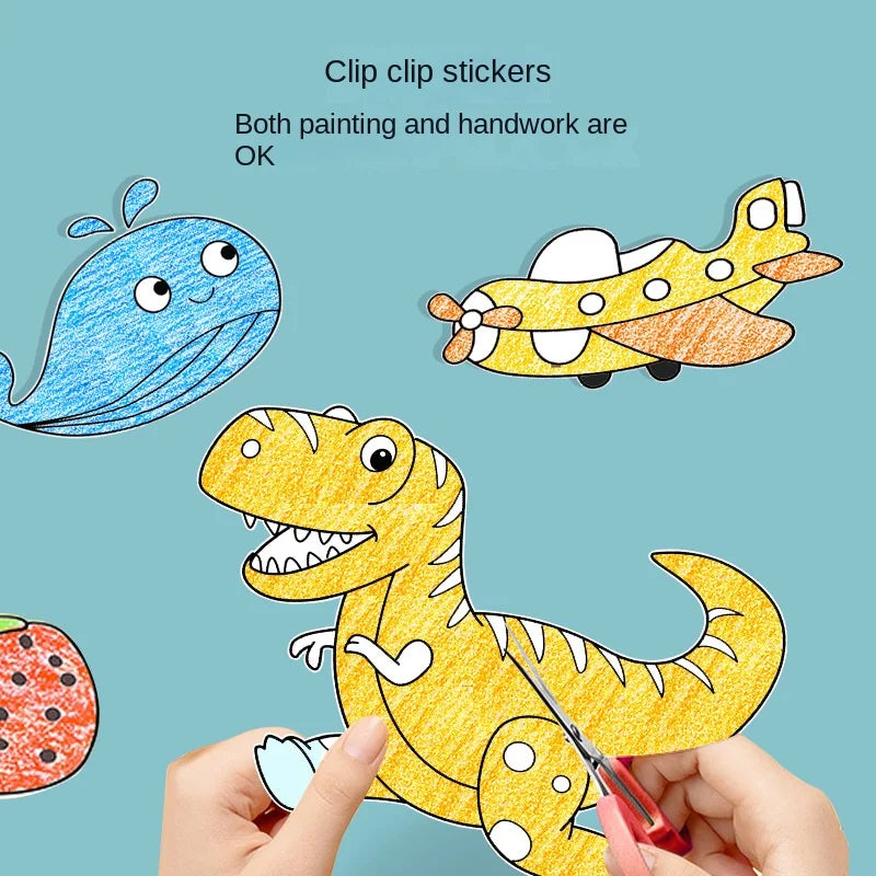 2pcs Children Drawing Roll Sticky Color Filling Paper