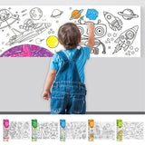 Children Coloring Paper Sticky Color Filling Paper Graffiti Scroll Coloring Paper Roll 200cm by 30cm