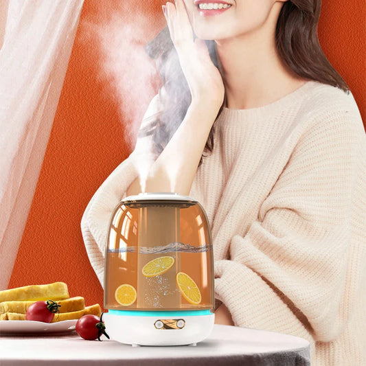 3L Large-capacity Humidifier Large Fog Volume Double Nozzle Transparent Humidifier Warm Color