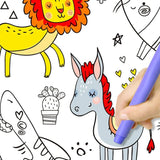 200cm Children Drawing Roll Nonrepeatable Pattern Kids Diy Coloring Paper Scroll