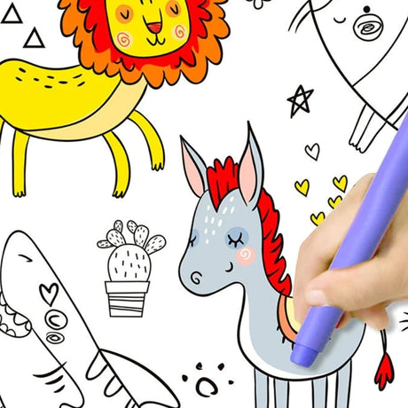 200cm Children Drawing Roll Nonrepeatable Pattern Kids Diy Coloring Paper Scroll