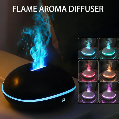 7 Color Flame Aroma Diffuser 200ml Fire Flame Humidifier