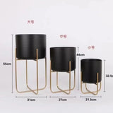 Nordic Wind Indoor Floor Type Flower Rack Gold Iron Art Storage Shelf Home Balcony Plant Decoration Flowerpot Stand