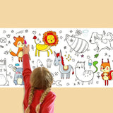 200cm Children Drawing Roll Nonrepeatable Pattern Kids Diy Coloring Paper Scroll