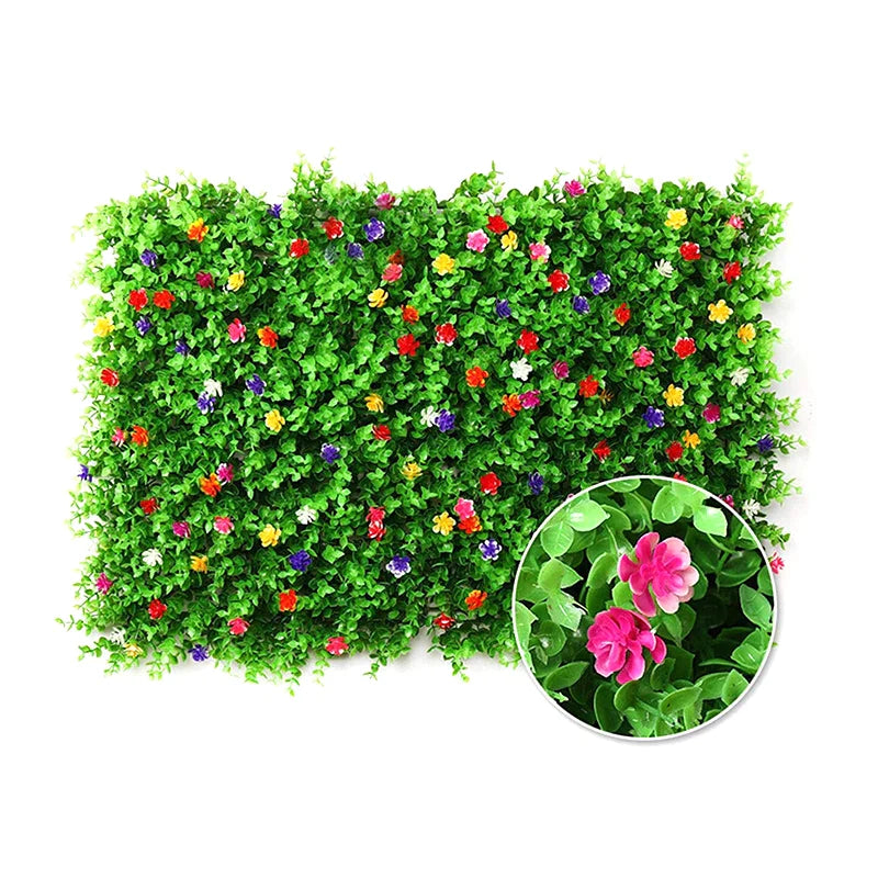 Artificial Plants Grass Wall Backyard Flowers Lawn Decoration Wedding Eucalyptus Hedge Panels Fence Greenery Plants Roll 60x40cm