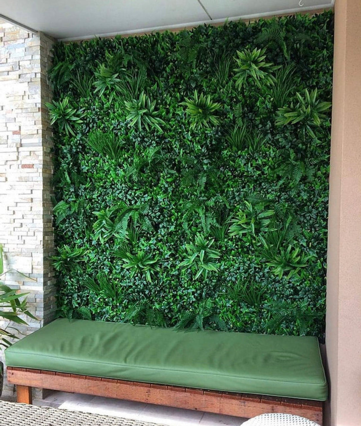 Artificial Fern Woodland Green Wall Panel 1M x 1M